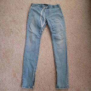 Pacsun Light Wash Skinny Jeans With Drawstring Waist